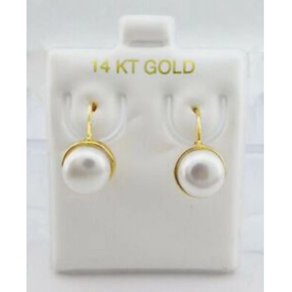 Small Pearl Earrings Real Pearl Earrings 14k Gold Filled  Genuine 7mm Pearls Dangling Earrings 14k Gold